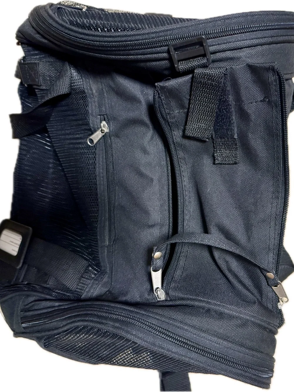 Black Soft-Sided Pet Travel Carrier with Ventilated Mesh